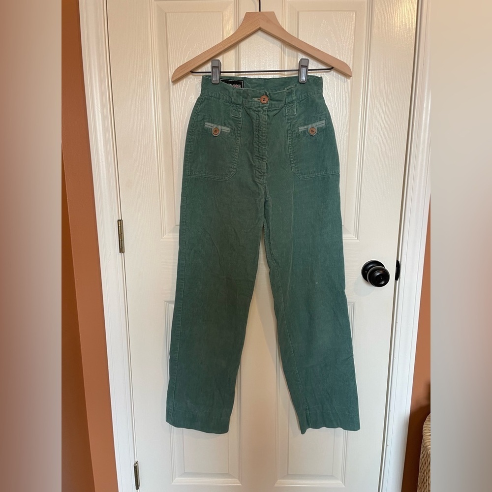 Vintage Foxmoor Corduory High Rise Green Pants Size 9 or Modern Day 24